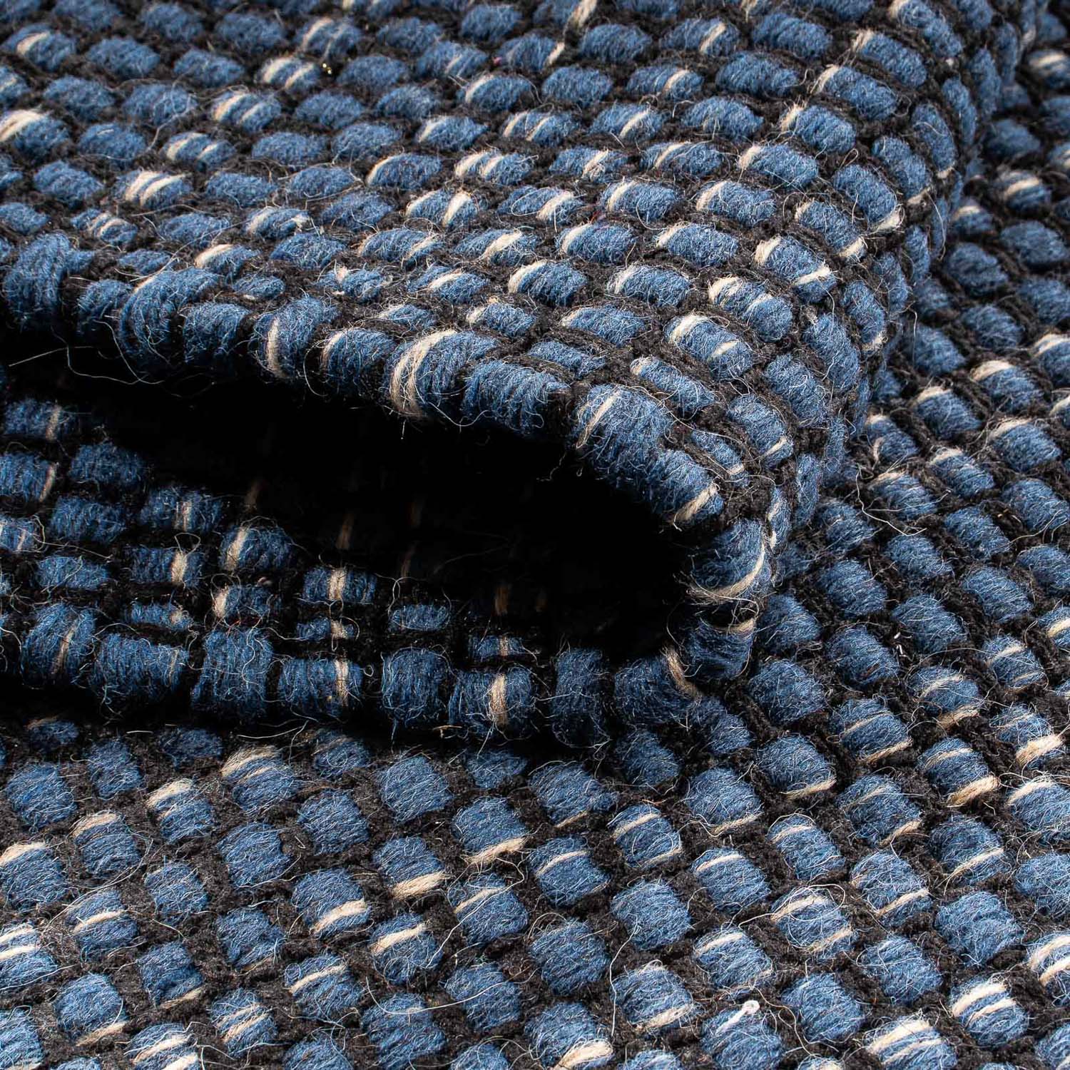 Kelim Teppich - Trendy 88 x 62 cm - dunkelblau - Image 4