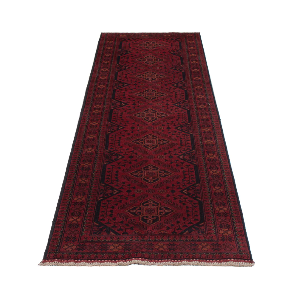 Läufer Afghan - Kunduz - 296 x 79 cm - dunkelrot - Image 6