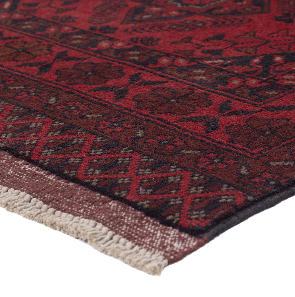 Läufer Afghan - Kunduz - 297 x 80 cm - dunkelrot - Image 4