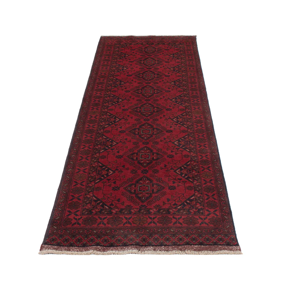 Läufer Afghan - Kunduz - 297 x 80 cm - dunkelrot - Image 6