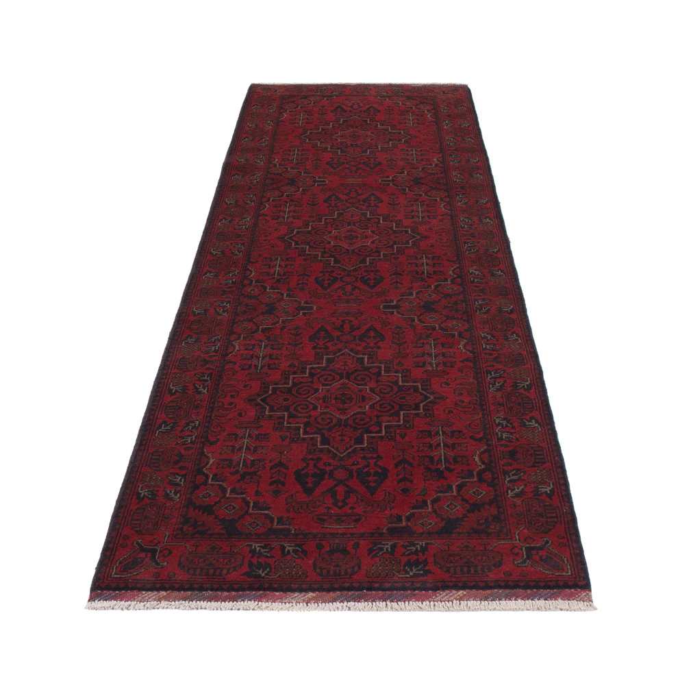 Läufer Afghan - Kunduz - 298 x 81 cm - dunkelrot - Image 6