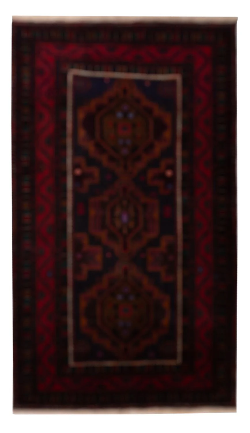 Läufer Belutsch - 227 x 129 cm - dunkelrot