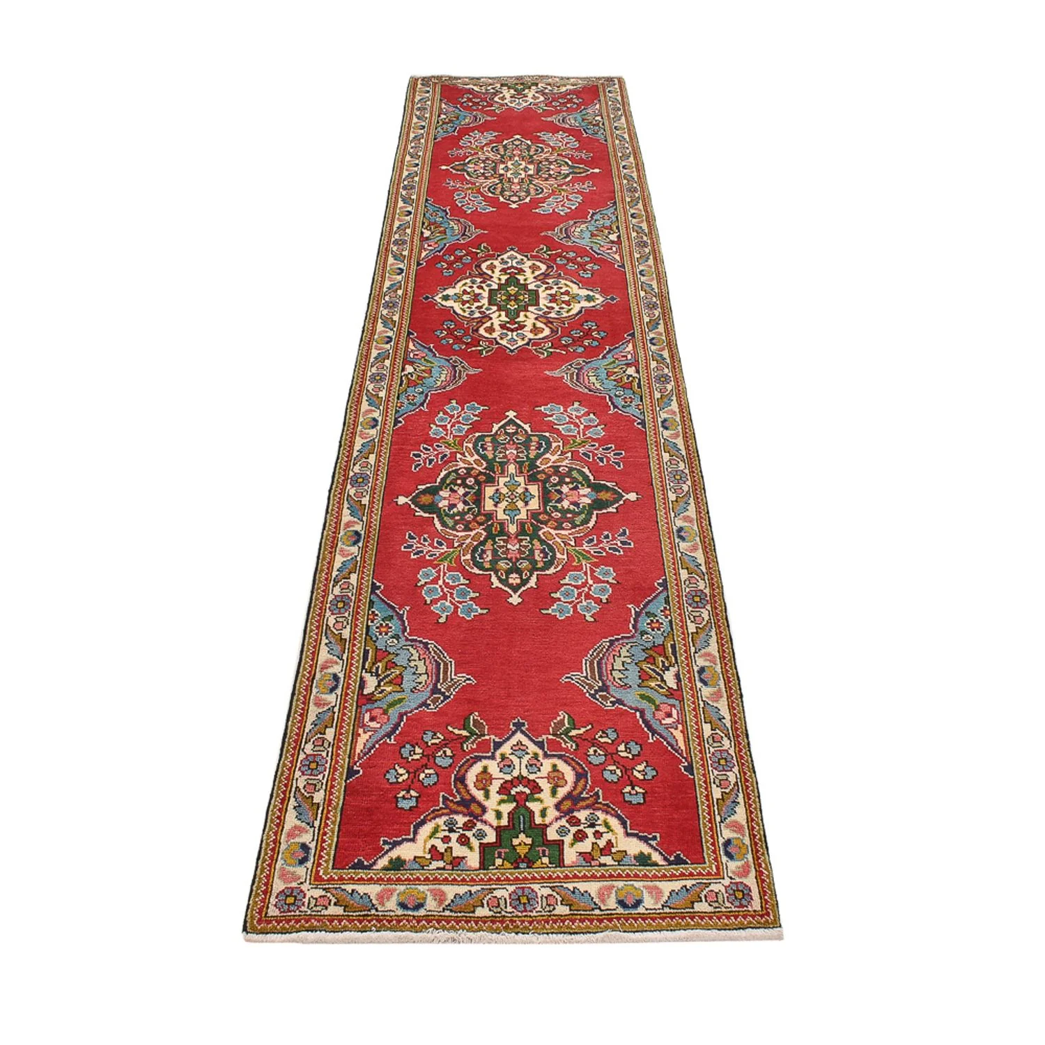 Läufer Perser - Täbriz - 343 x 80 cm - rot - Image 5