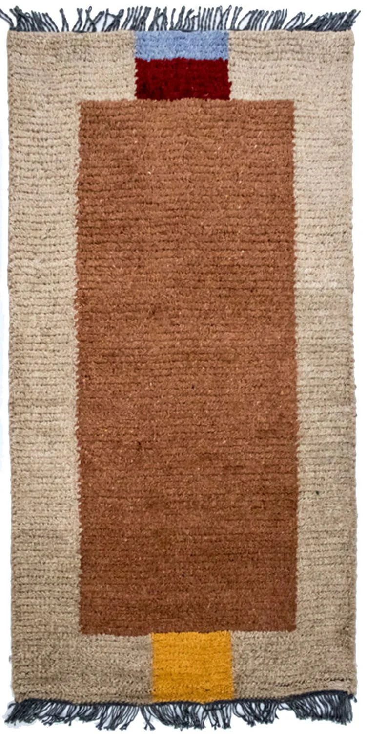 Nepal Teppich 140 x 70 cm - braun
