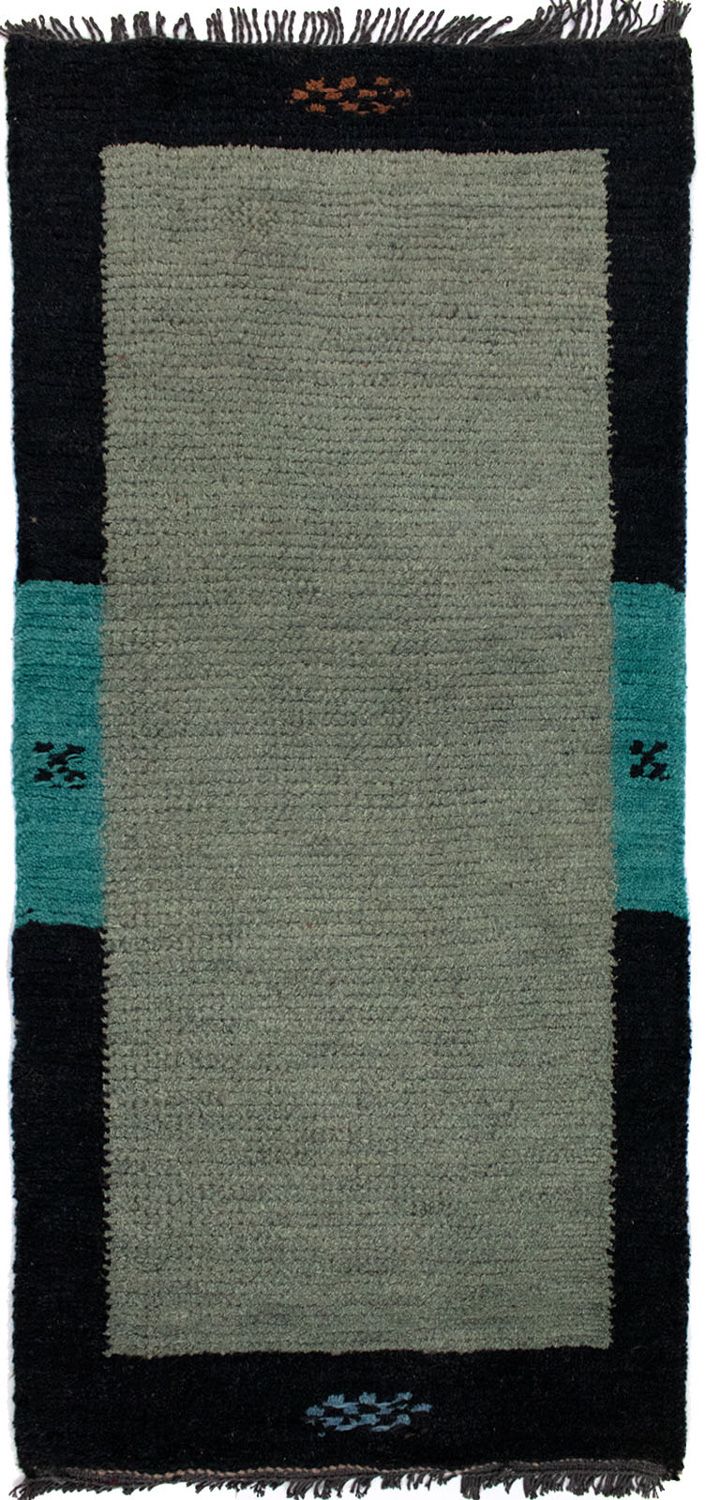 Nepal Teppich 140 x 70 cm - grau