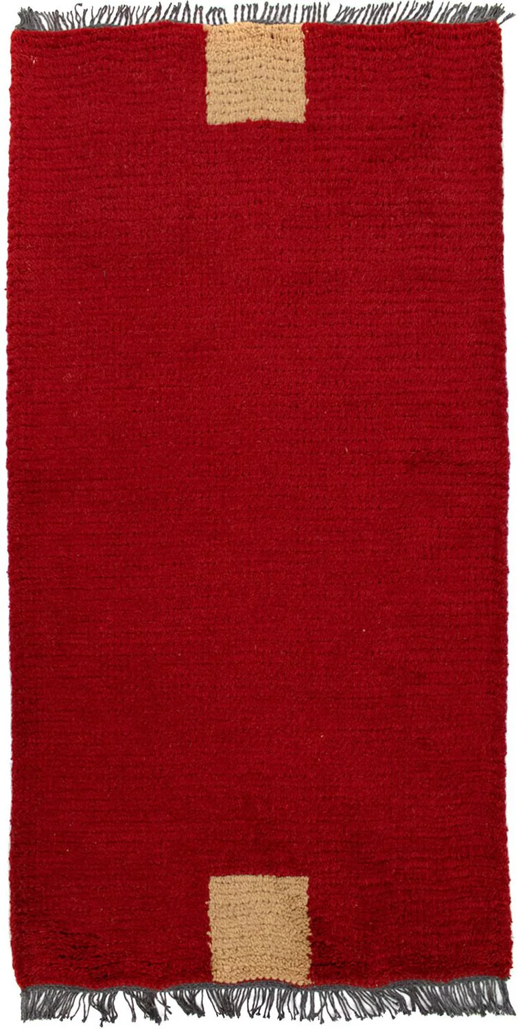 Nepal Teppich 140 x 70 cm - rot