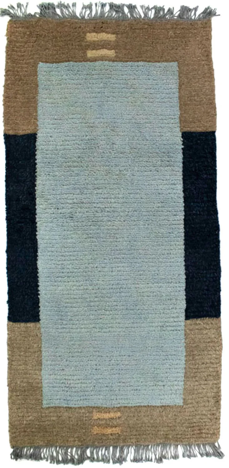 Nepal Teppich 140 x 70 cm - blau