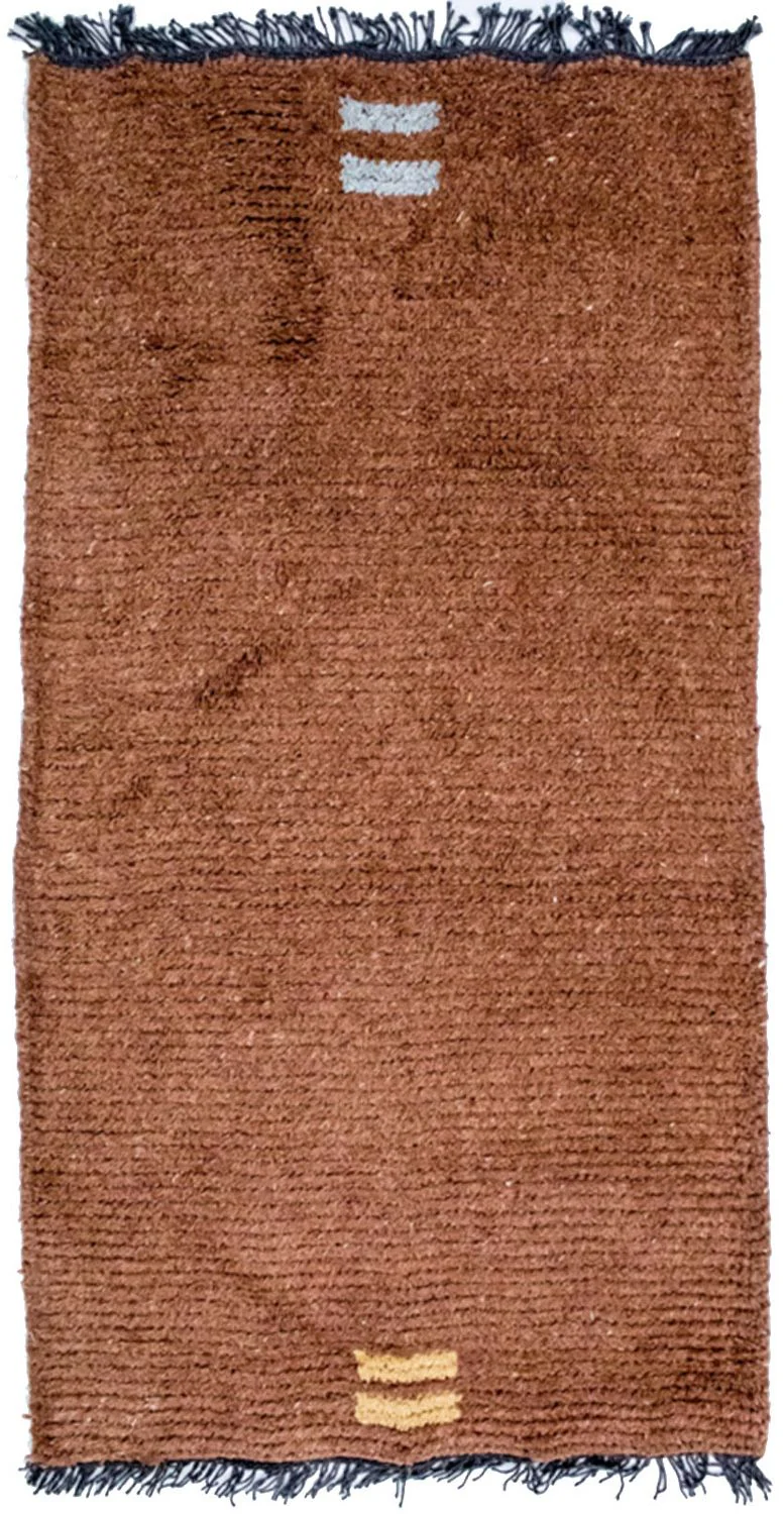 Nepal Teppich 140 x 70 cm - braun