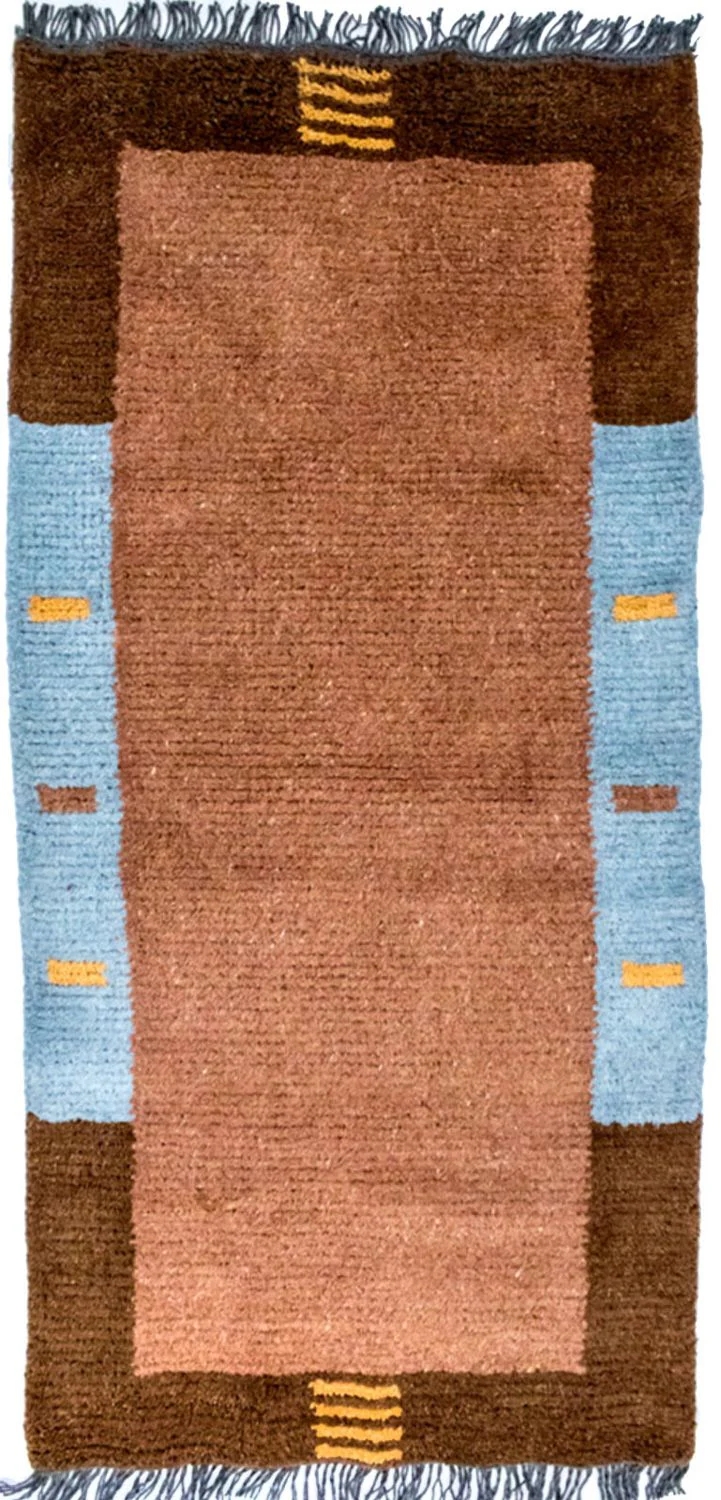 Nepal Teppich 140 x 70 cm - braun