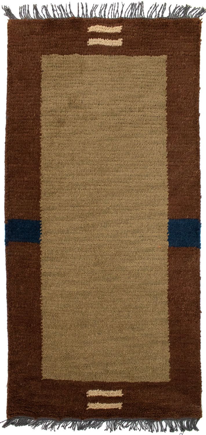 Nepal Teppich 140 x 70 cm - braun