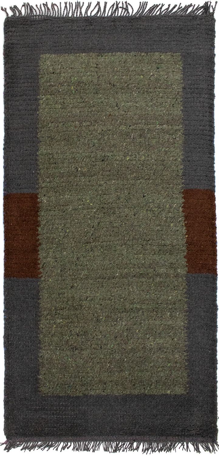 Nepal Teppich 140 x 70 cm - grau