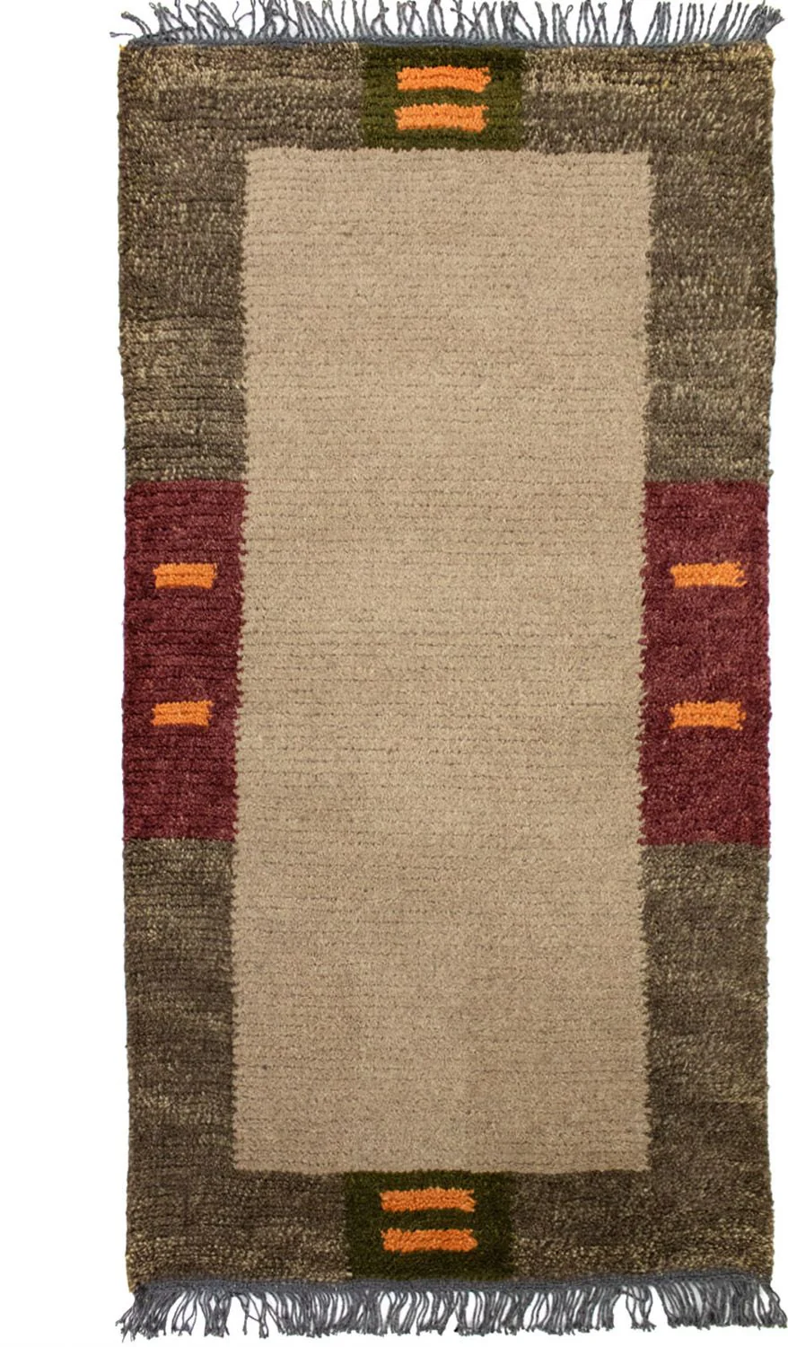 Nepal Teppich 140 x 70 cm - hellbraun