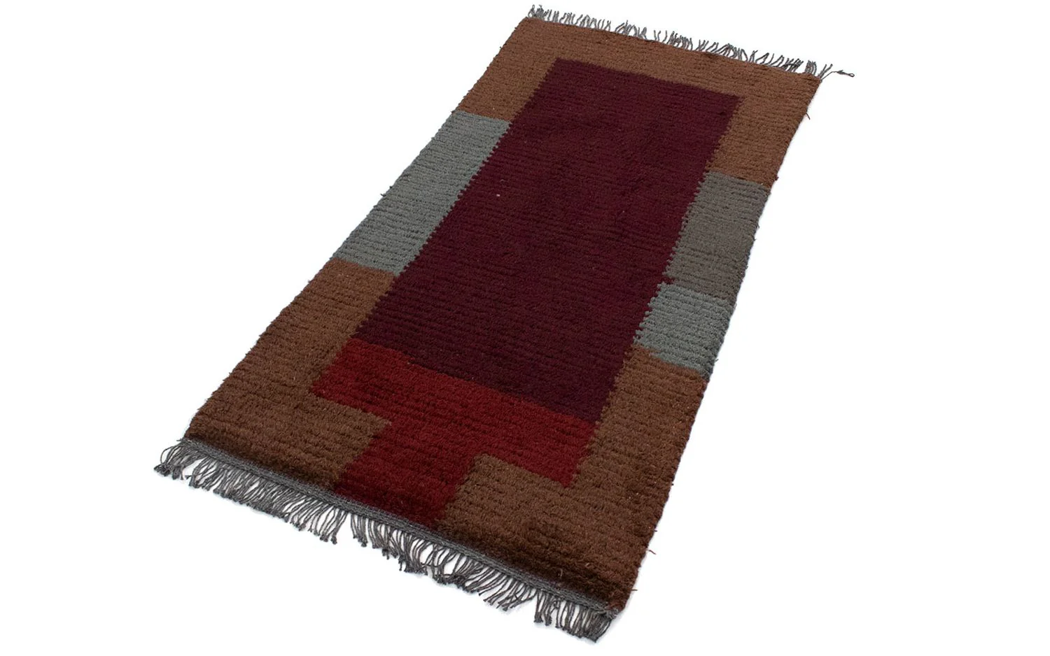 Nepal Teppich 140 x 70 cm - weinrot - Image 4