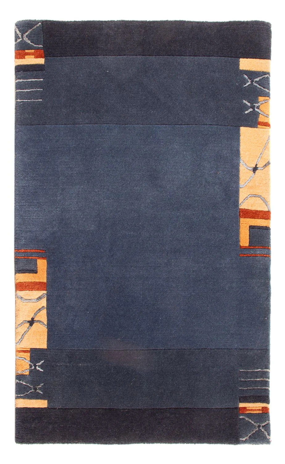 Nepal Teppich - 90 x 60 cm - dunkelblau