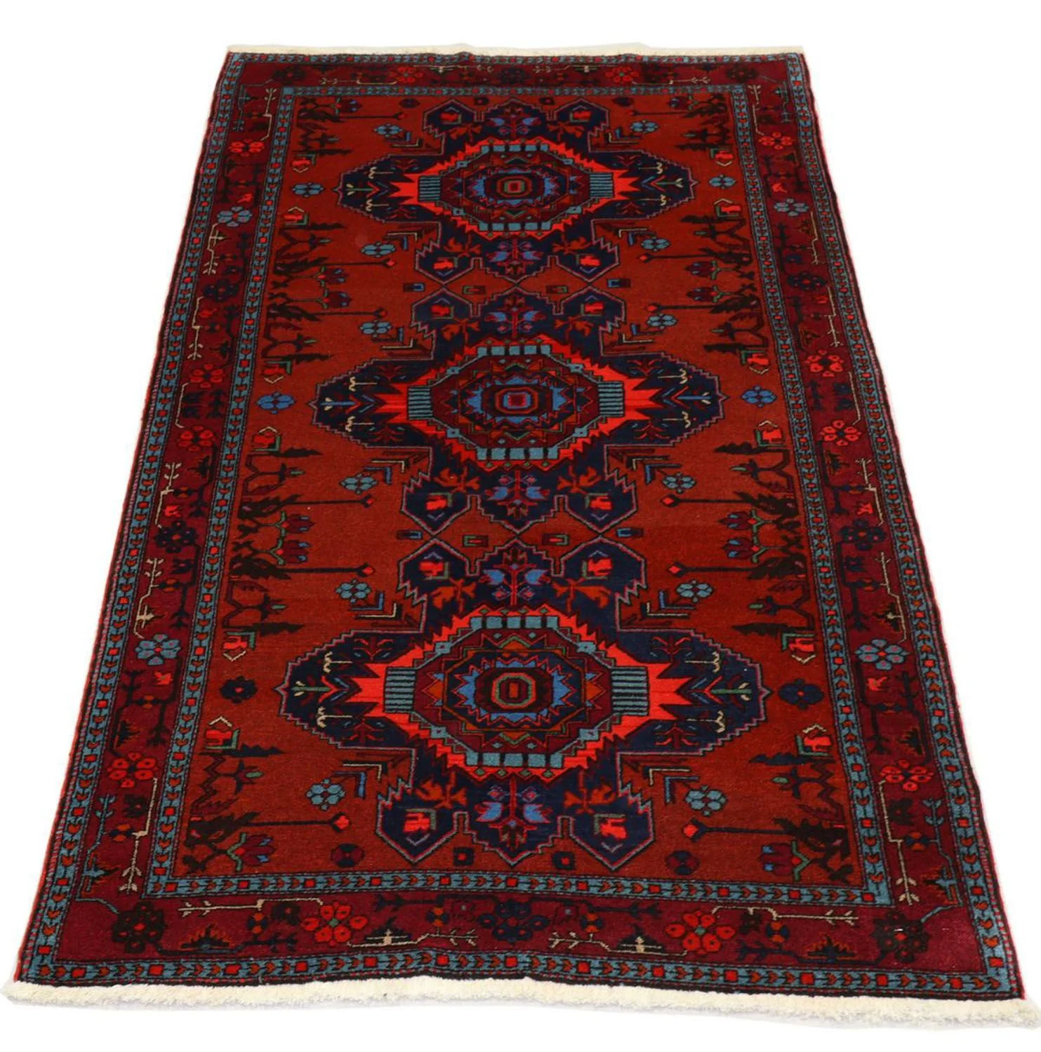 Orientteppich 207 x 121 cm - dunkelrot