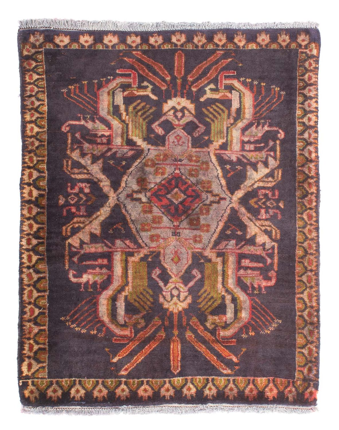 Orientteppich 81 x 65 cm - dunkelblau