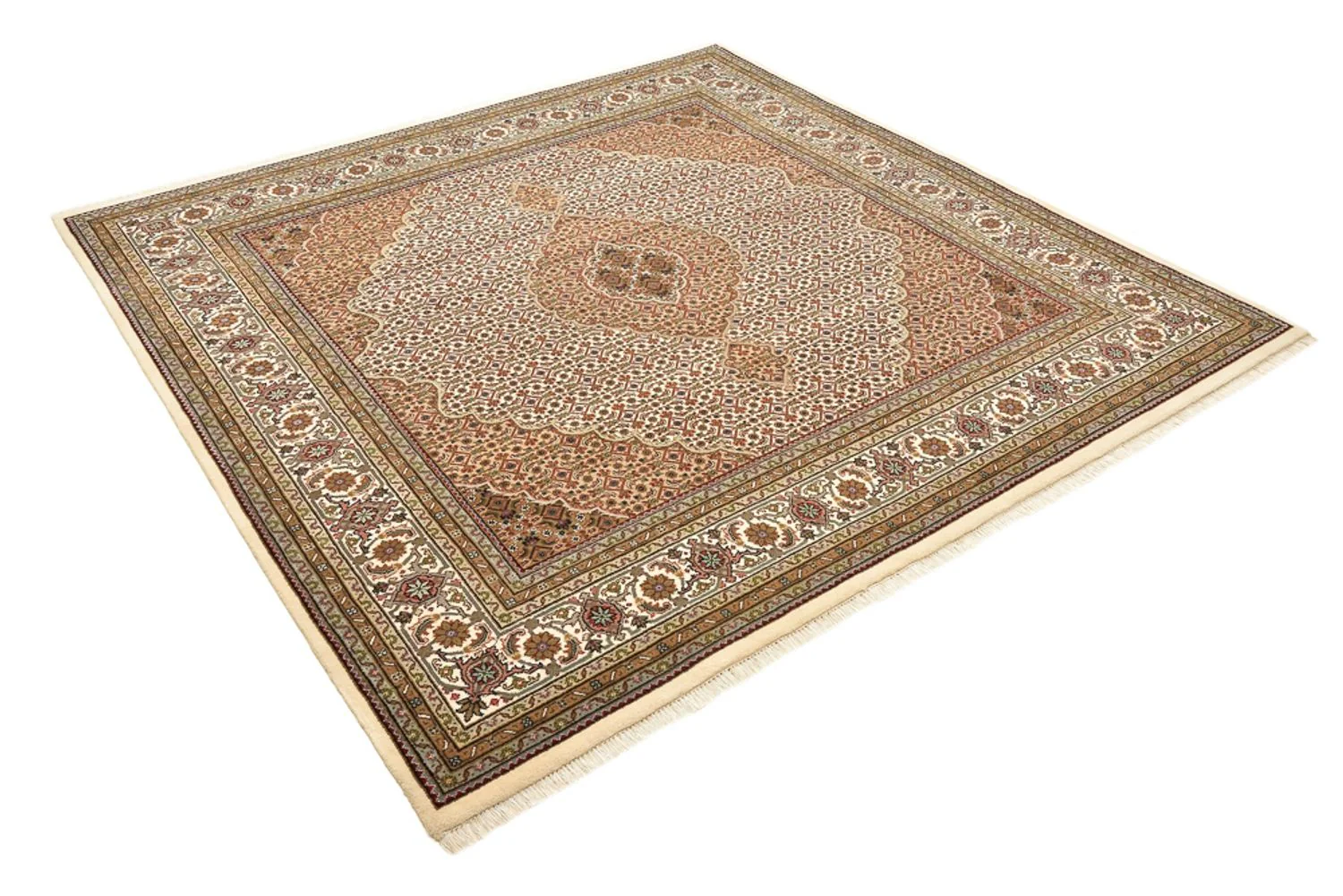 Orientteppich - Täbriz quadratisch - 203 x 201 cm - dunkelbeige - Image 4