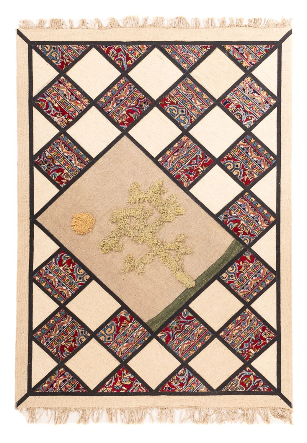 Patchwork Teppich - 200 x 135 cm - mehrfarbig