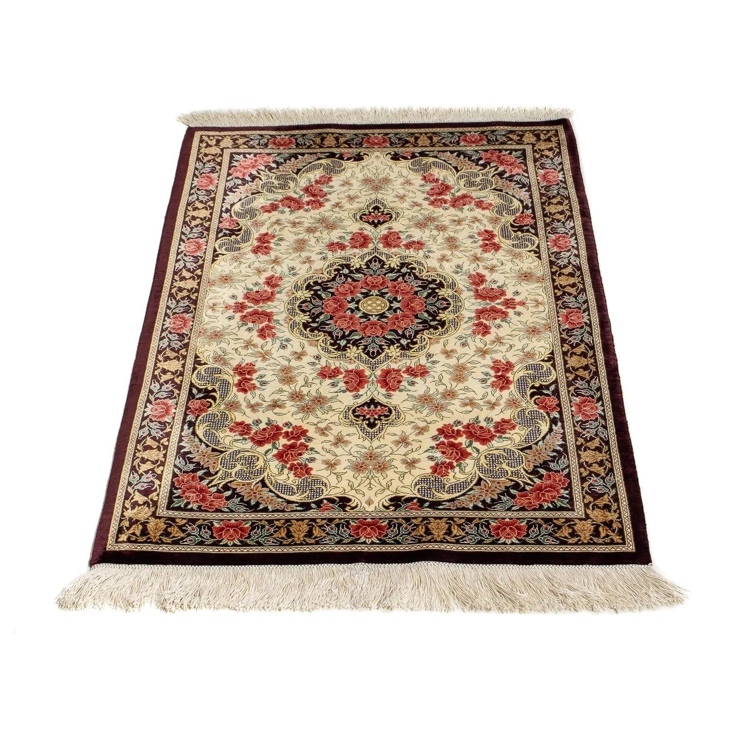 Perserteppich - Ghom 93 x 60 cm - beige - Image 5