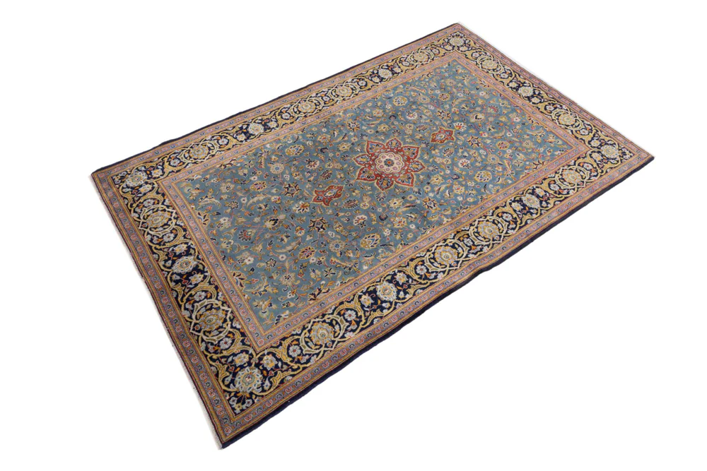 Perserteppich - Keshan - 205 x 135 cm - hellblau - Image 2