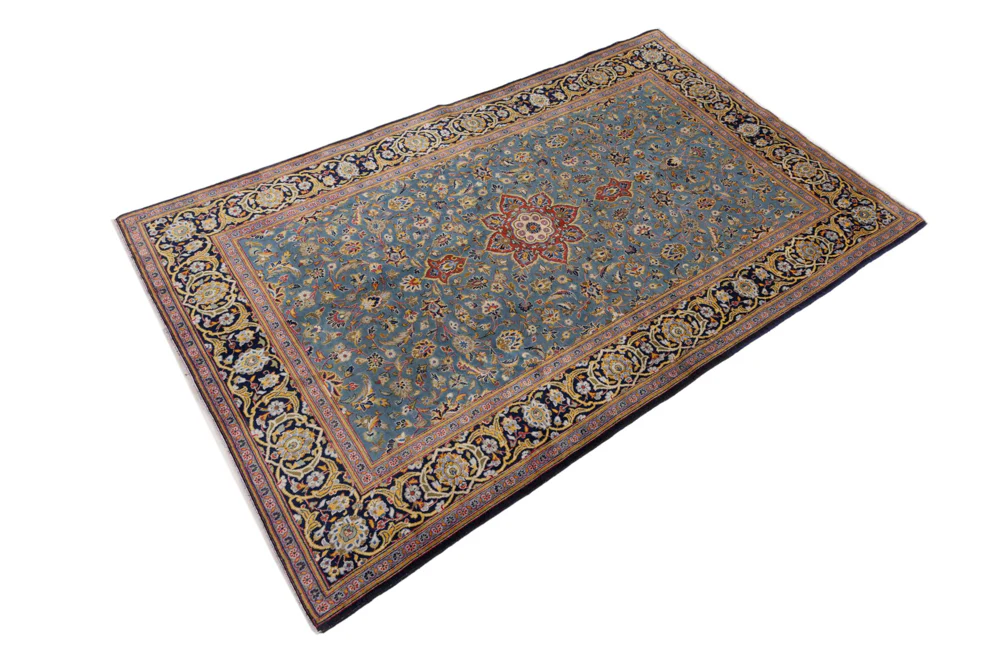 Perserteppich - Keshan - 205 x 135 cm - hellblau - Image 3