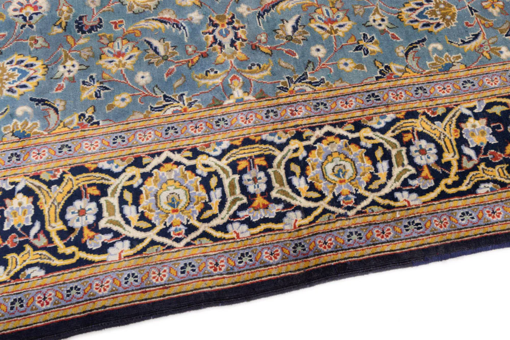 Perserteppich - Keshan - 205 x 135 cm - hellblau - Image 5