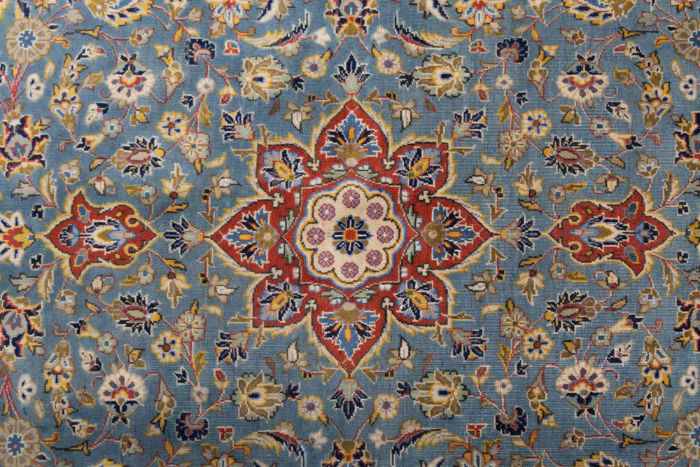 Perserteppich - Keshan - 205 x 135 cm - hellblau - Image 8