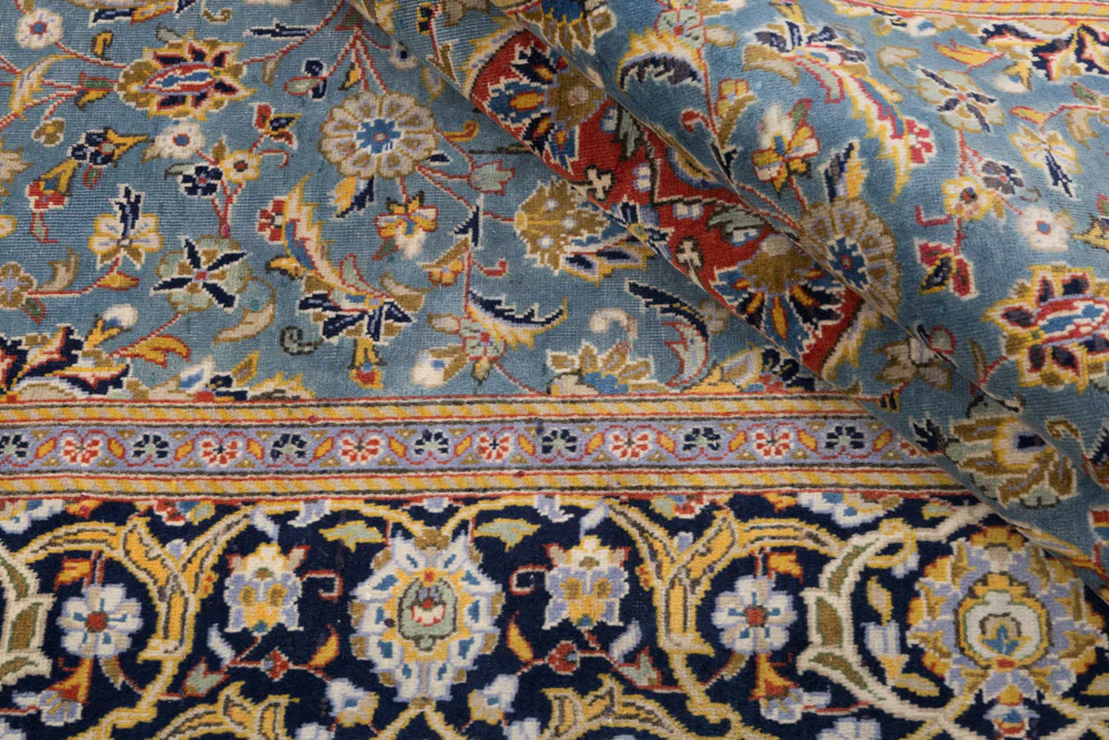 Perserteppich - Keshan - 205 x 135 cm - hellblau - Image 9