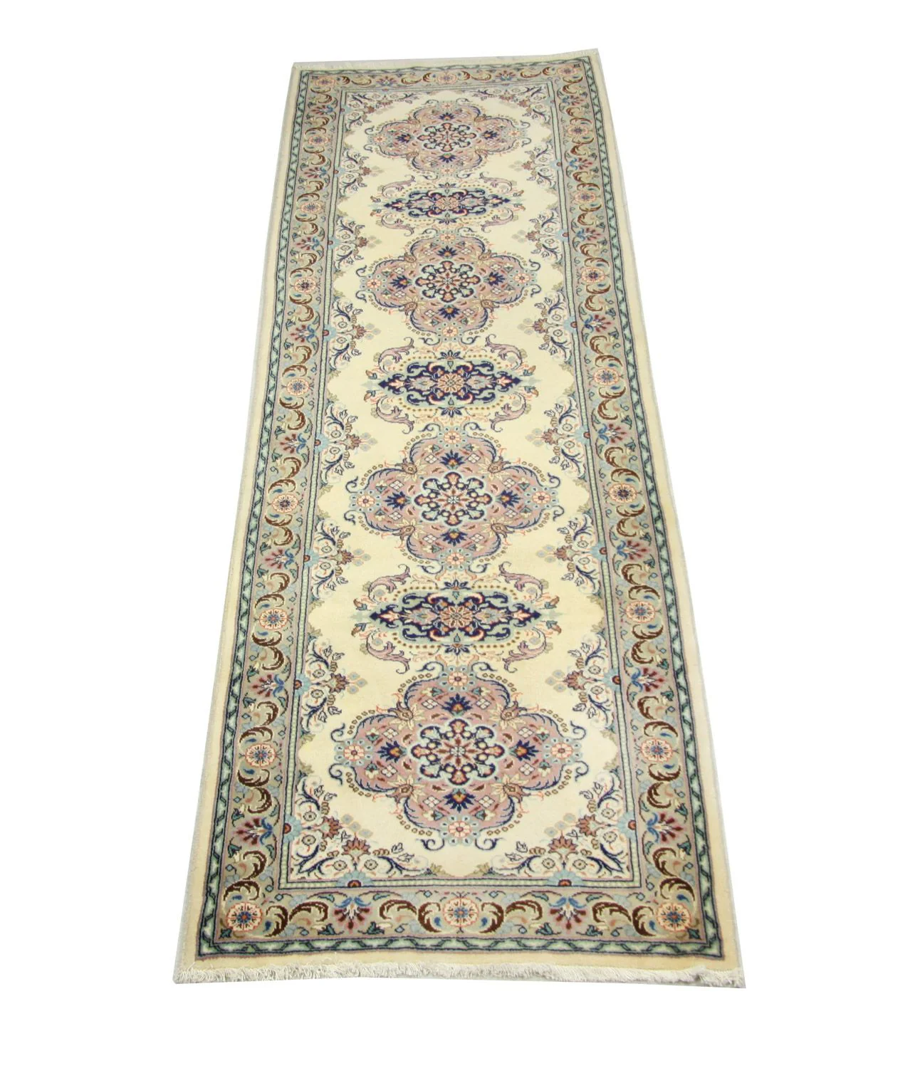 Perserteppich - Keshan 300 x 82 cm - blau