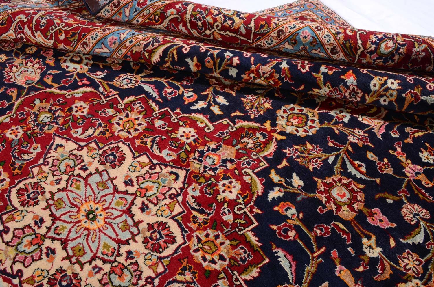 Perserteppich - Keshan 403 x 290 cm - blau - Image 4