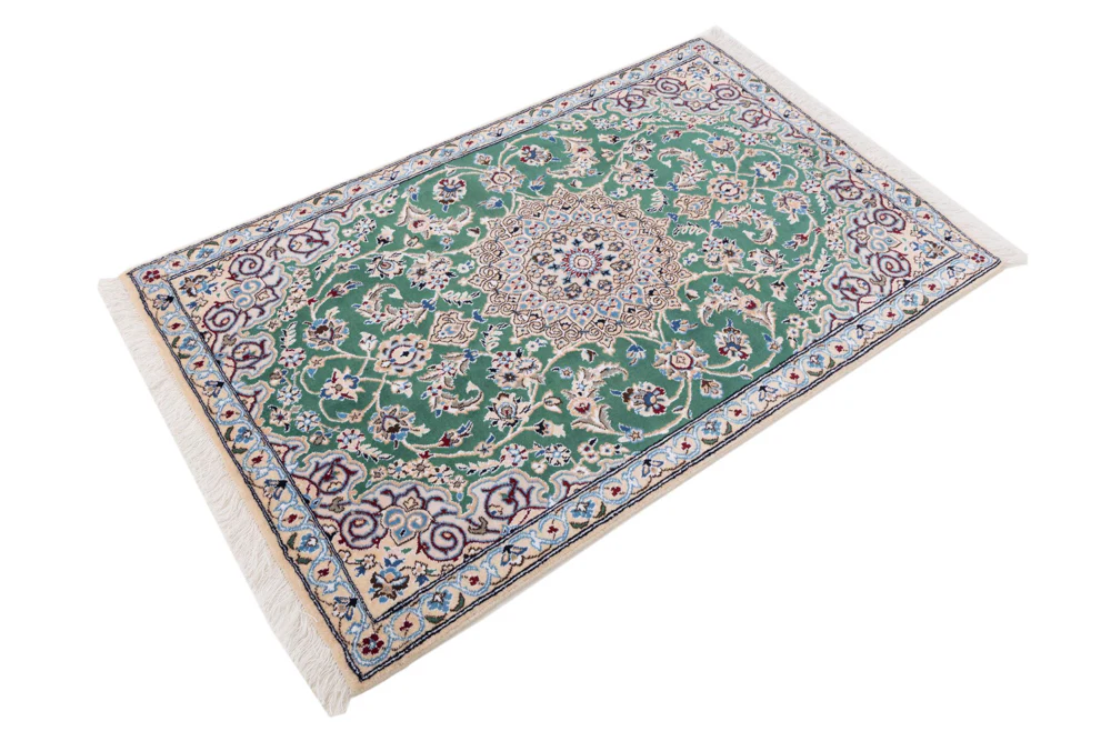Perserteppich - Nain - 136 x 88 cm - grün - Image 2