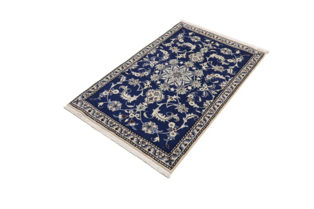 Perserteppich - Nain - 138 x 88 cm - blau - Image 2