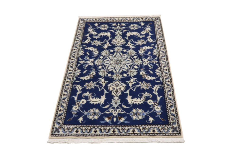 Perserteppich - Nain - 138 x 88 cm - blau - Image 3
