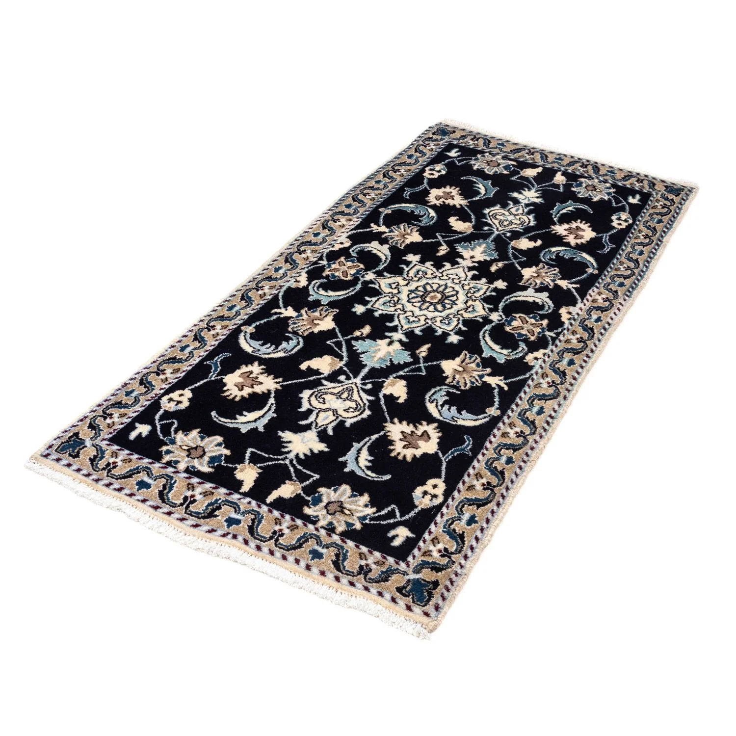 Perserteppich - Nain 139 x 66 cm - dunkelblau - Image 5