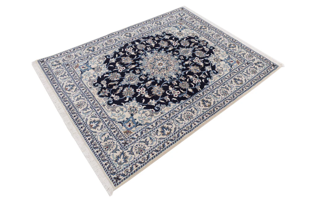 Perserteppich - Nain - 193 x 150 cm - dunkelblau - Image 3