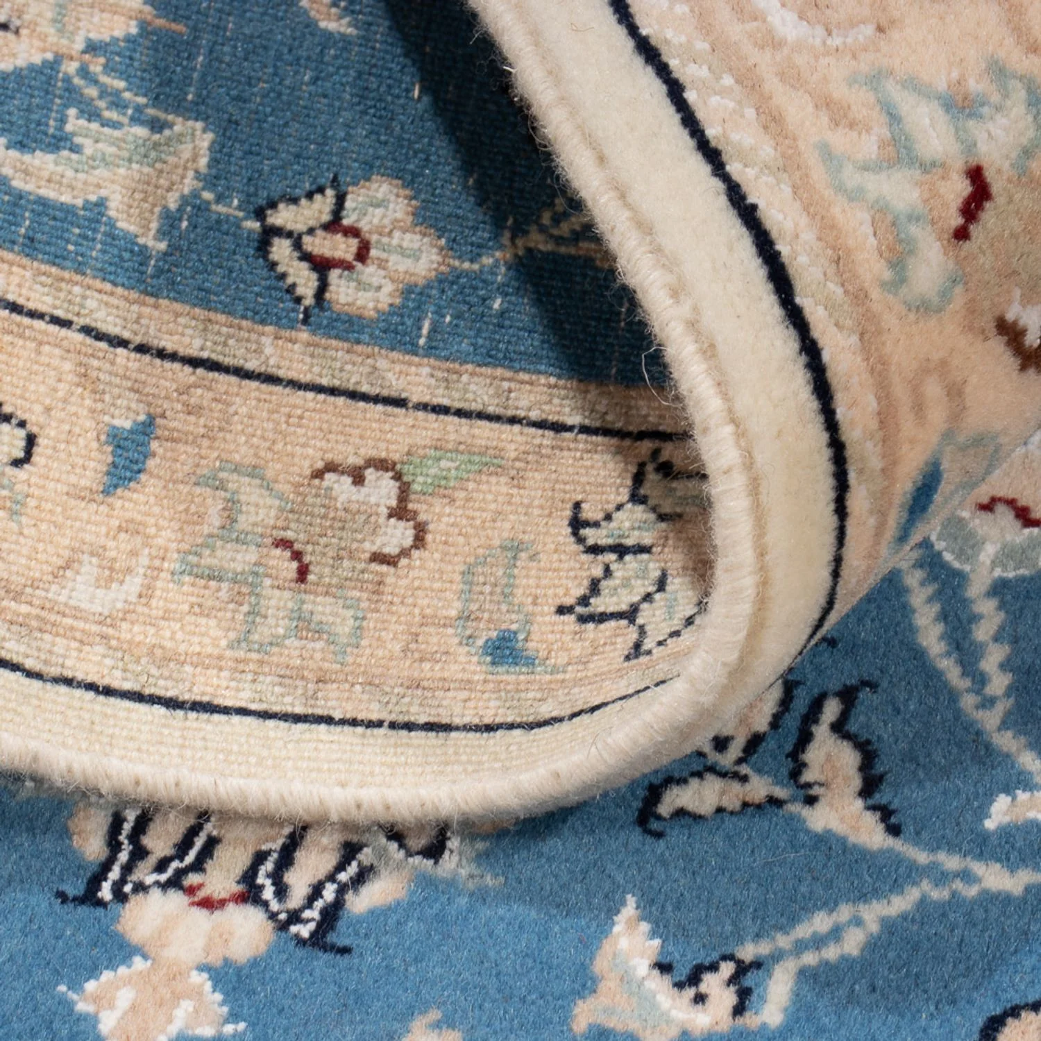 Perserteppich - Nain - 88 x 59 cm - blau - Image 4