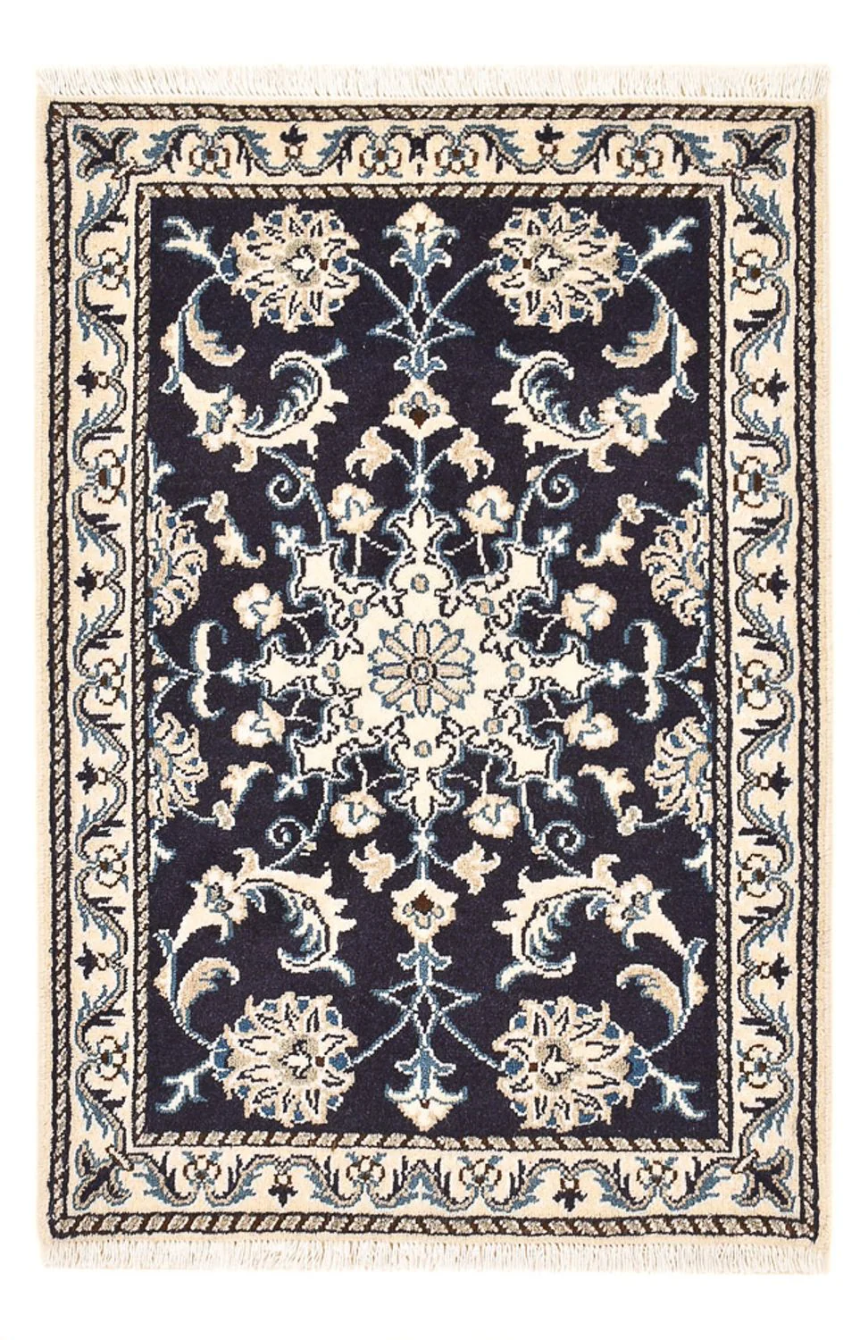 Perserteppich - Nain - 90 x 60 cm - dunkelblau