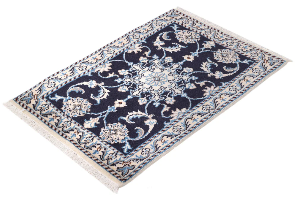 Perserteppich - Nain - 90 x 60 cm - dunkelblau - Image 2