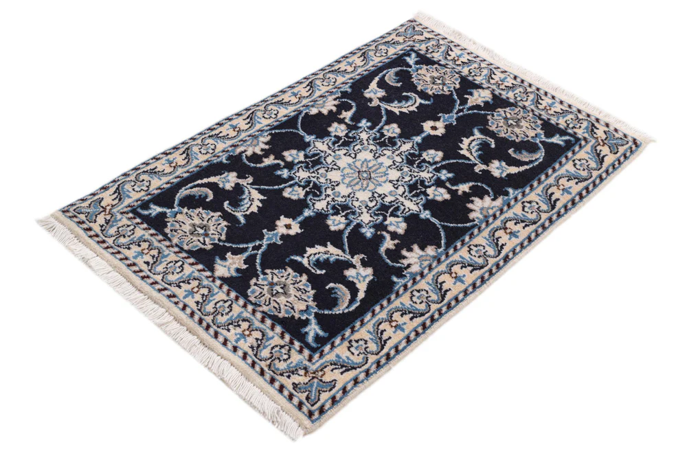 Perserteppich - Nain - 90 x 60 cm - dunkelblau - Image 3