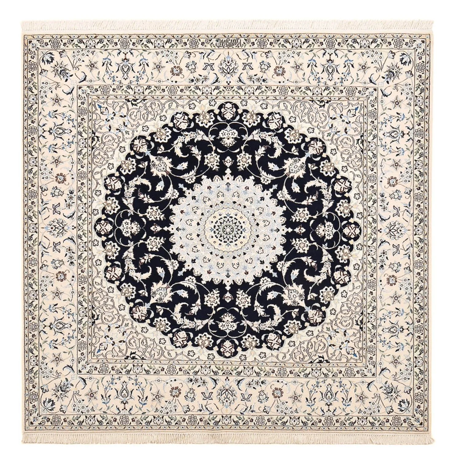 Perserteppich - Nain - Premium quadratisch - 181 x 178 cm - dunkelblau
