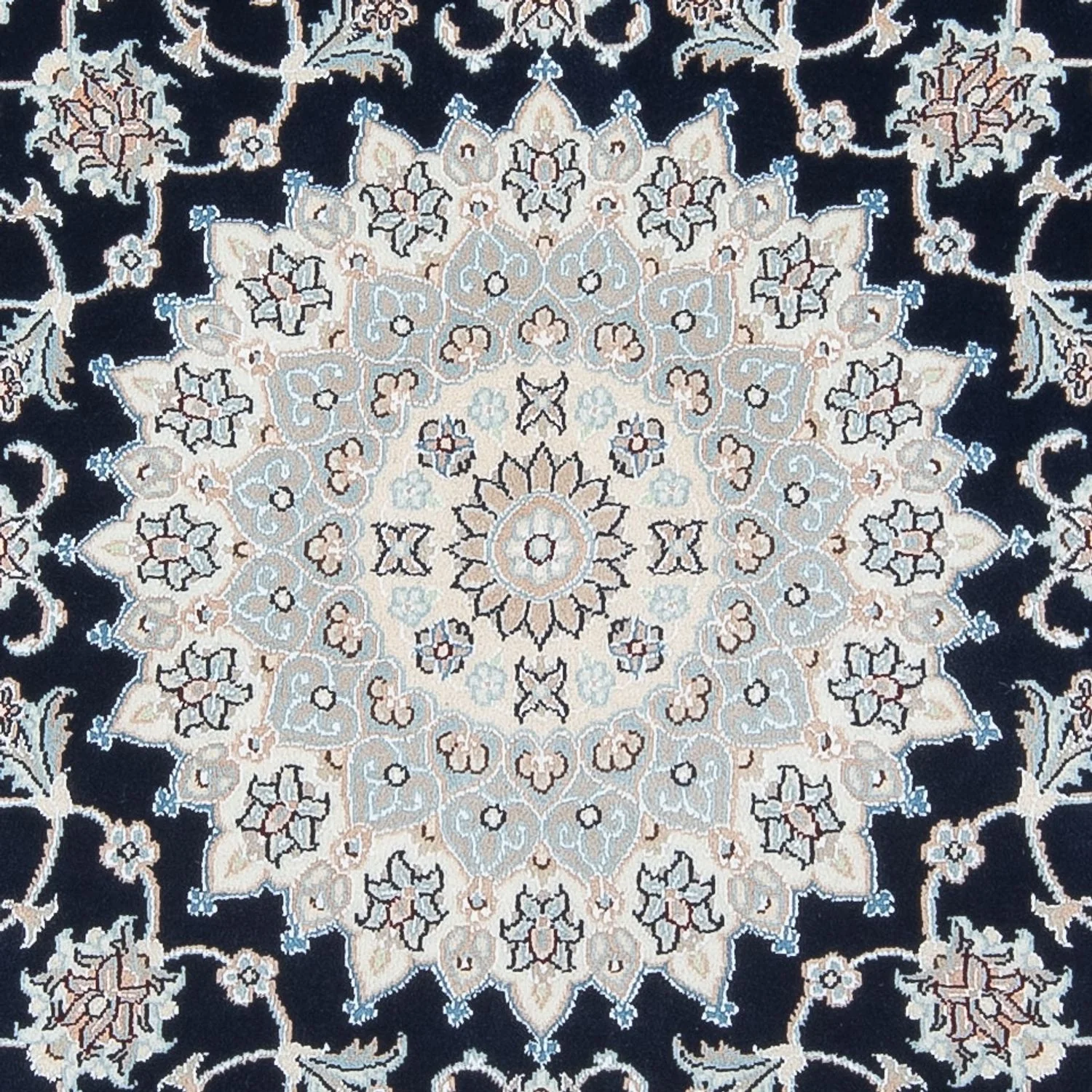 Perserteppich - Nain - Premium rund - 150 x 150 cm - dunkelblau - Image 2
