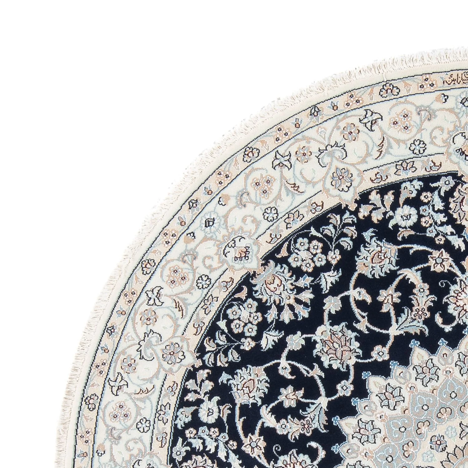 Perserteppich - Nain - Premium rund - 150 x 150 cm - dunkelblau - Image 3