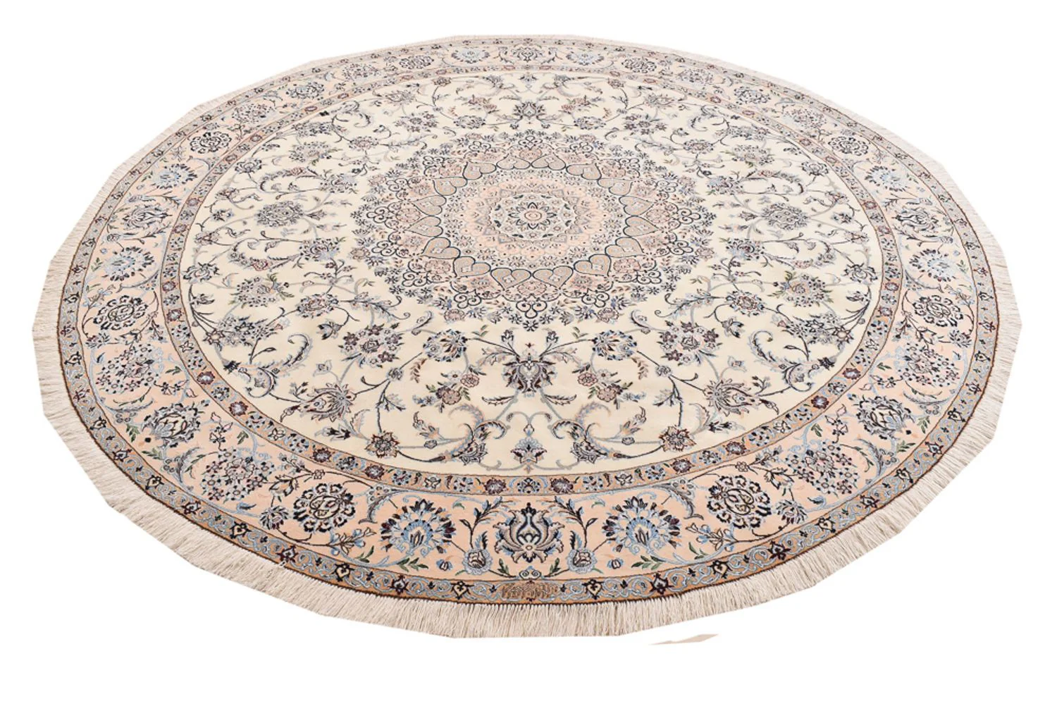 Perserteppich - Nain - Premium rund  - 252 x 252 cm - creme - Image 4