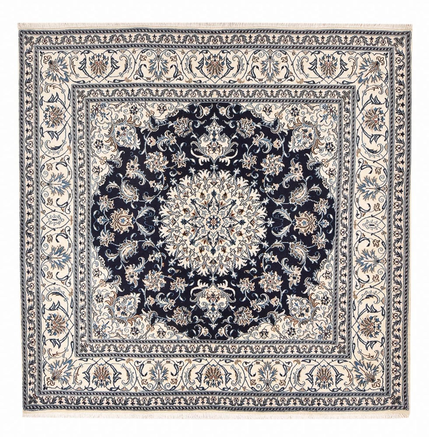 Perserteppich - Nain quadratisch - 198 x 195 cm - dunkelblau
