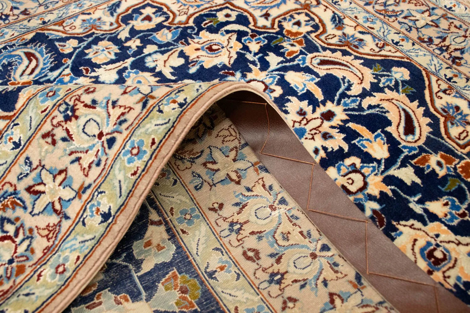 Perserteppich - Nain - Royal 143 x 92 cm - dunkelblau - Image 3
