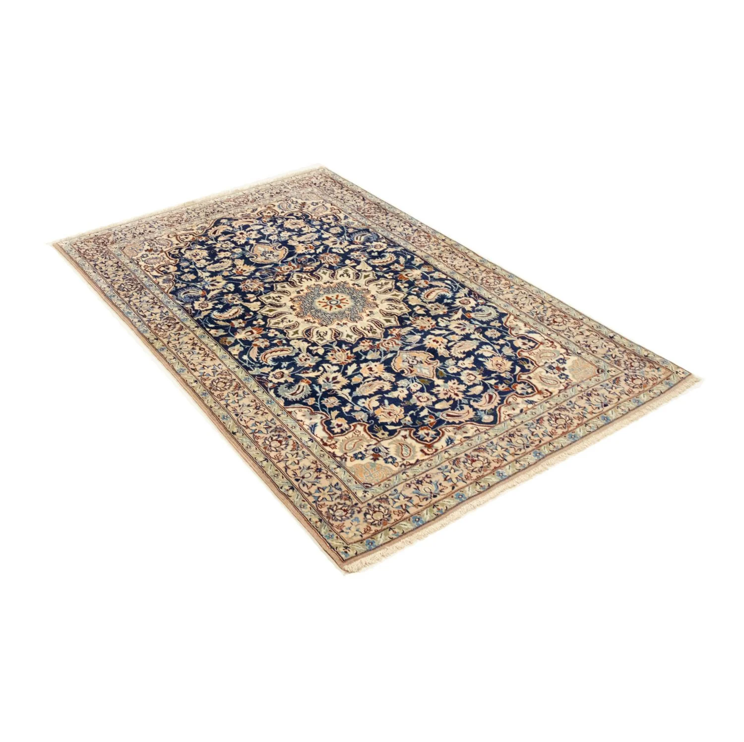 Perserteppich - Nain - Royal 143 x 92 cm - dunkelblau - Image 4