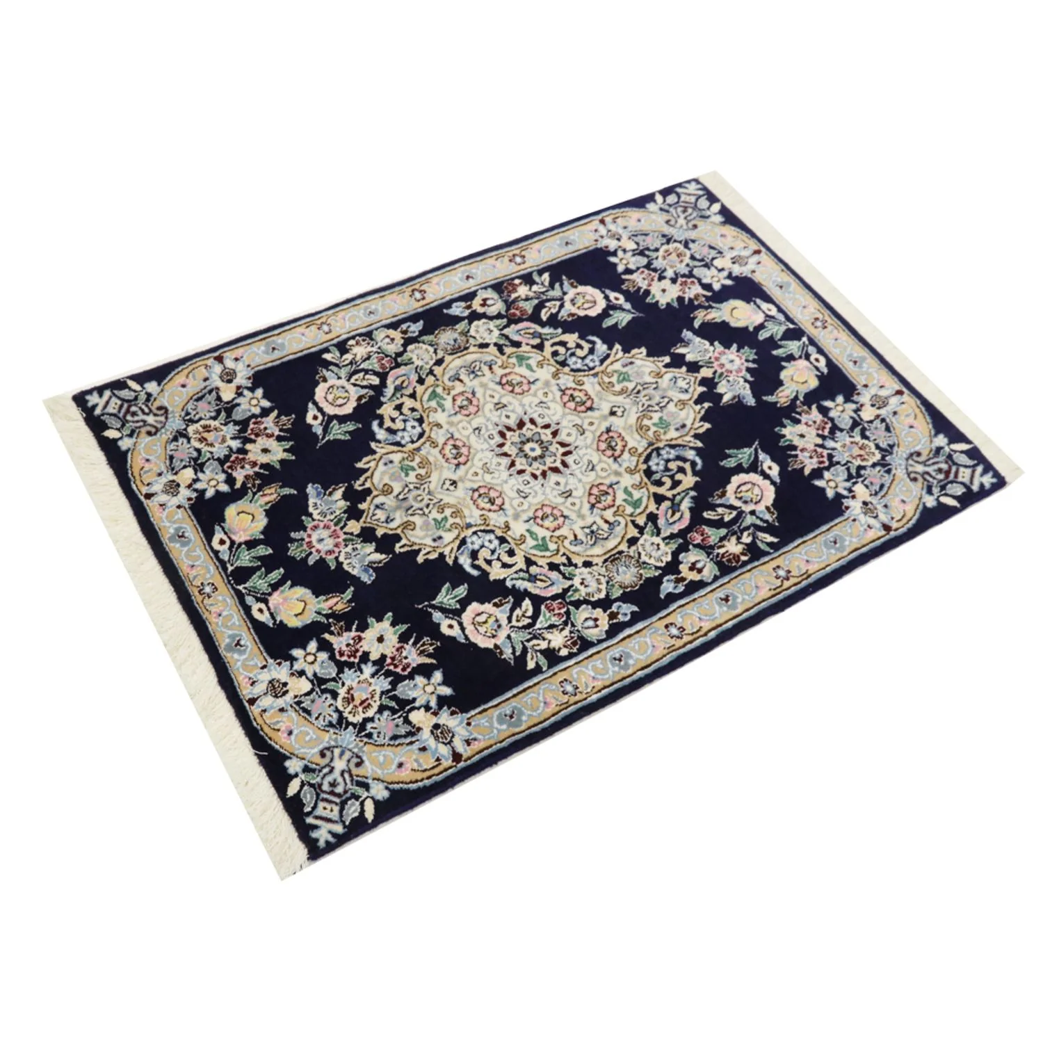 Perserteppich - Nain - Royal - 90 x 60 cm - dunkelblau - Image 4