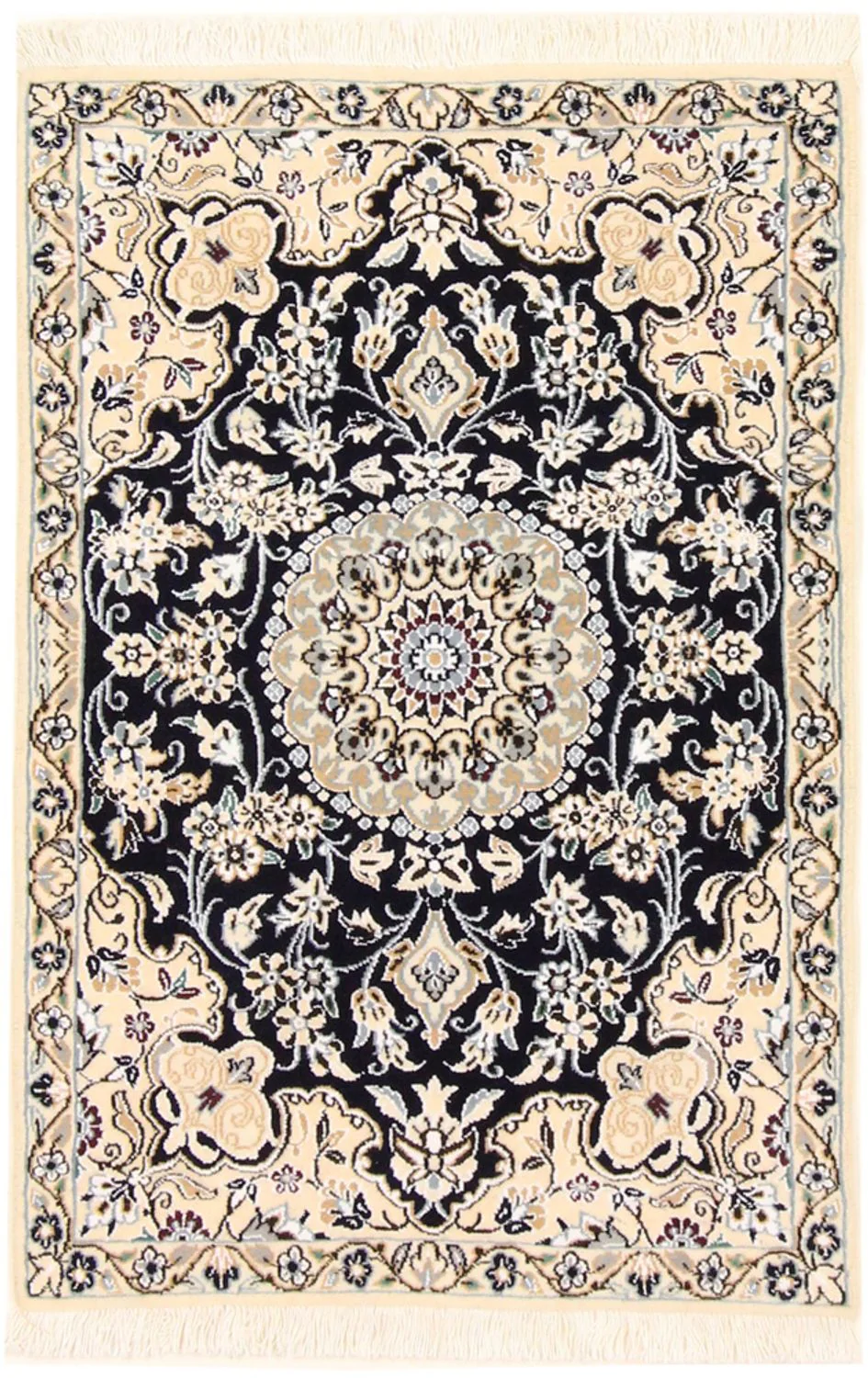 Perserteppich - Nain - Royal - 90 x 60 cm - dunkelblau