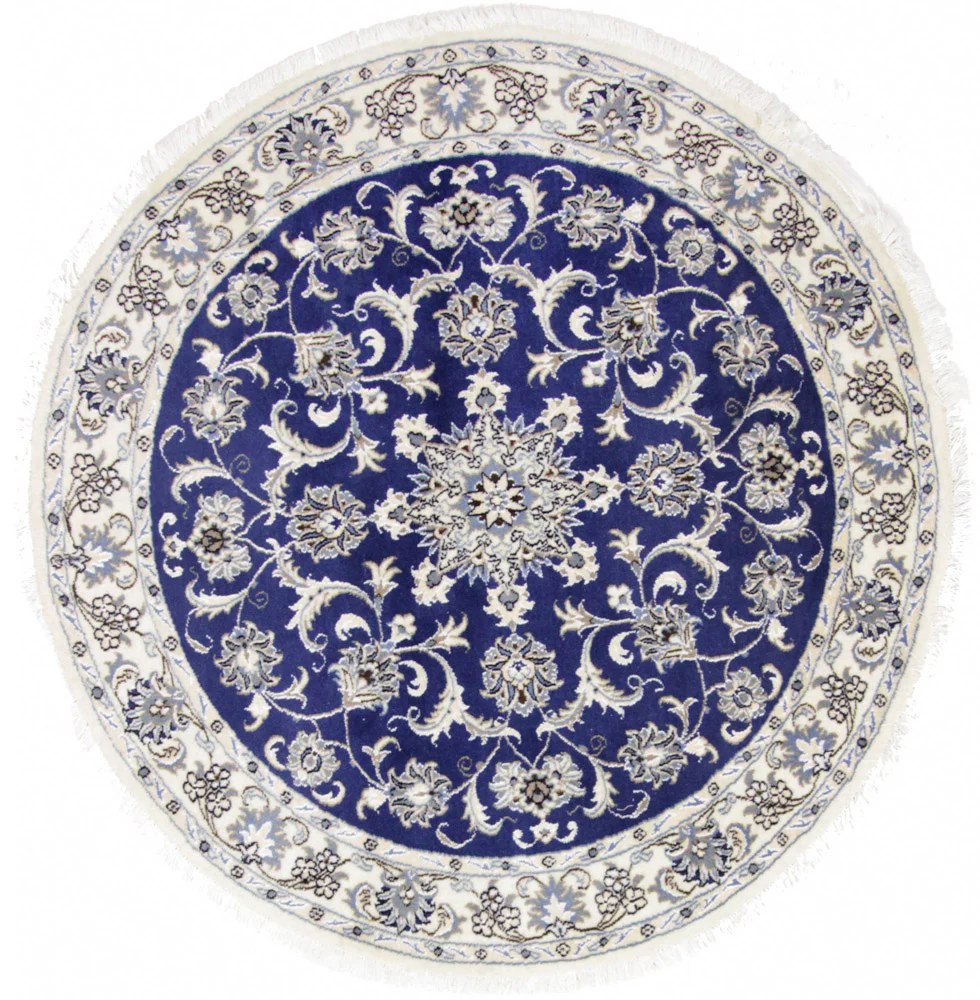 Perserteppich - Nain rund  - 150 x 150 cm - blau