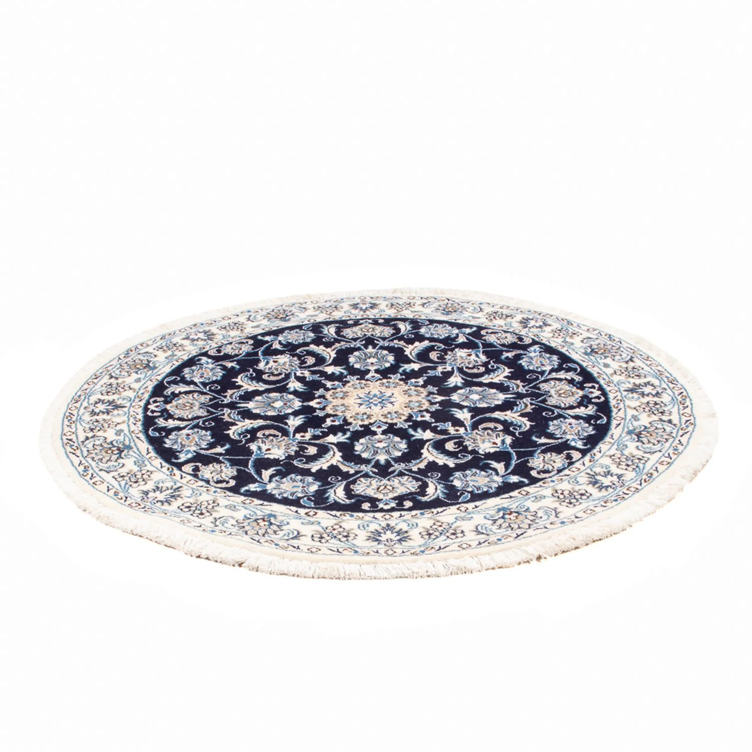 Perserteppich - Nain rund - 150 x 150 cm - dunkelblau - Image 10
